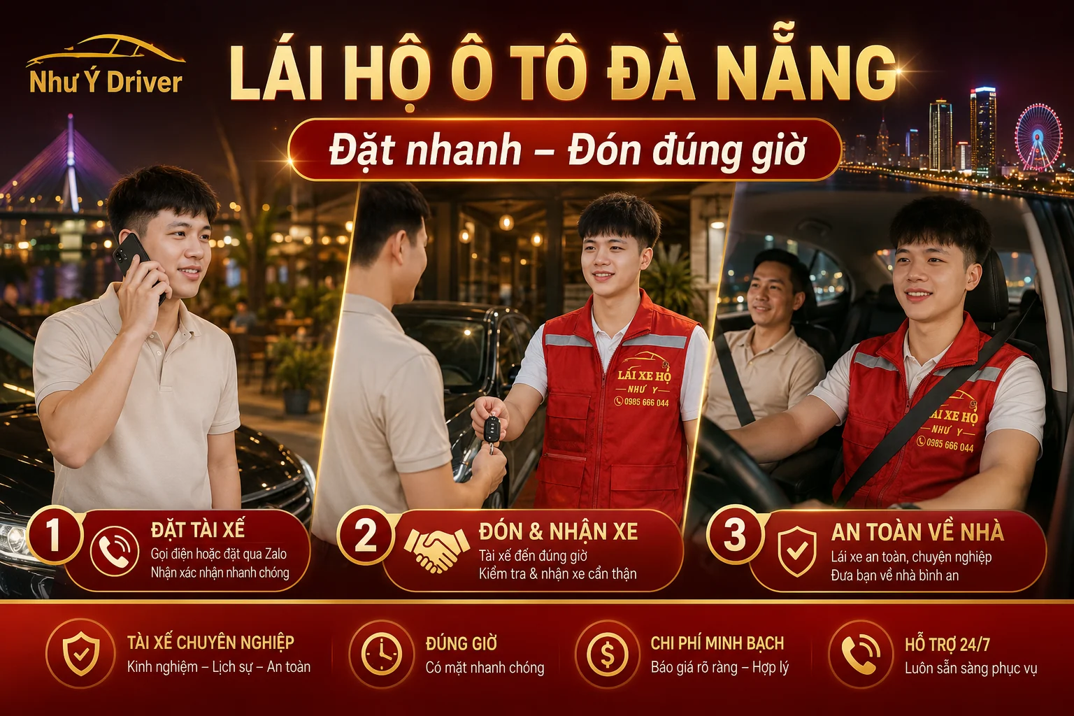 Lái Xe Hộ Cẩm Lệ Đà Nẵng | Hòa Xuân, CMT8, Nguyễn Hữu Thọ