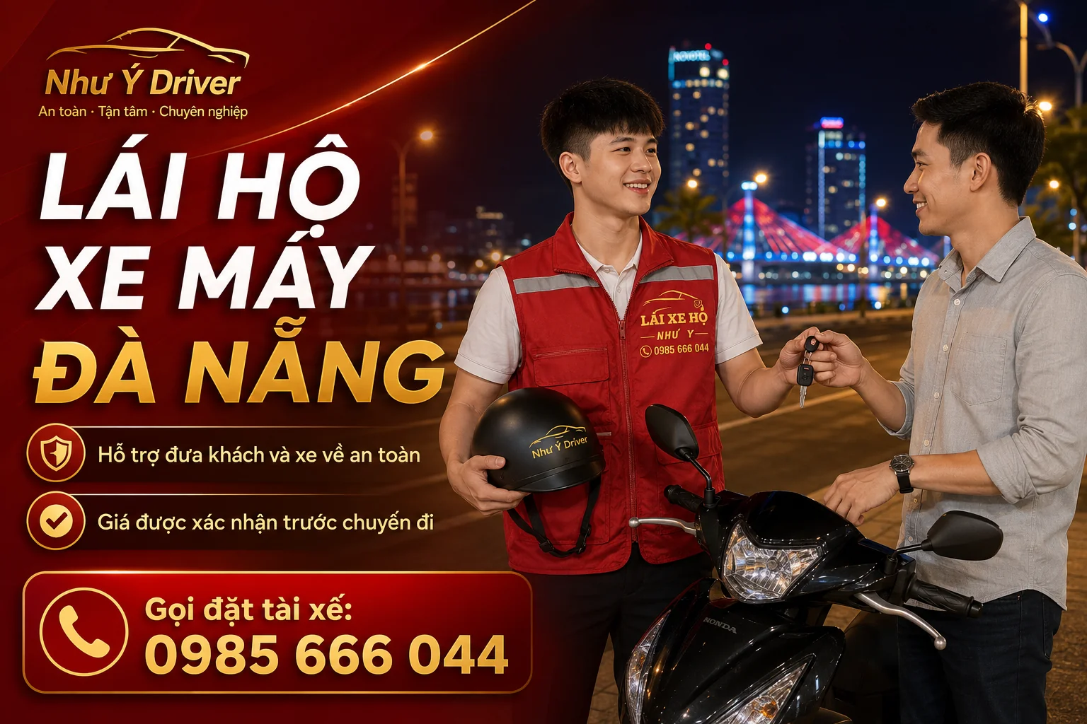 Dịch vụ lái hộ xe máy Đà Nẵng Như Ý Driver